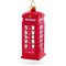 Red Telephone Booth in London, United Kingdom Glass Christmas Ornament
